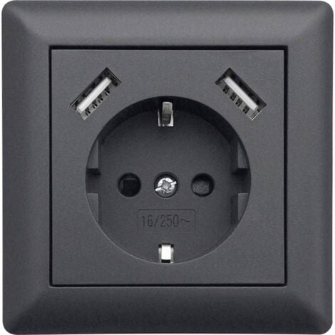 Prise électrique encastrable 2P+T avec USB-C + USB-A 2,8A Blanc ORNO