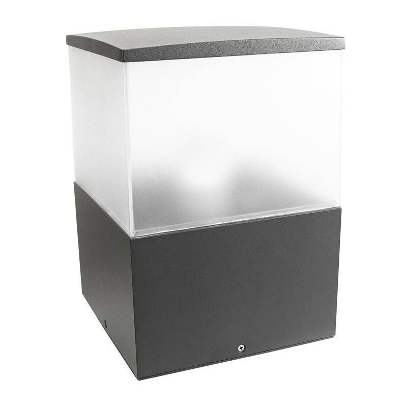 Leds-C4 Cubik E27 - Borne d'extérieur 1 lumière moyenne gris urbain IP54, E27