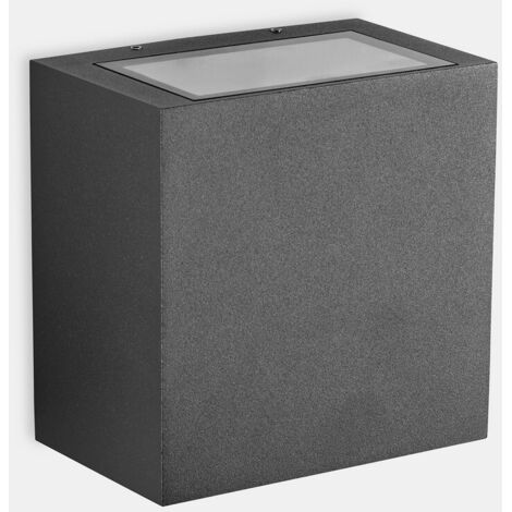 LEDS C4 Afrodita Tech Big Double Emission Extérieure LED Up Down Applique Murale Grand Urbain Gris IP65 37.8W 3000K Dimmable