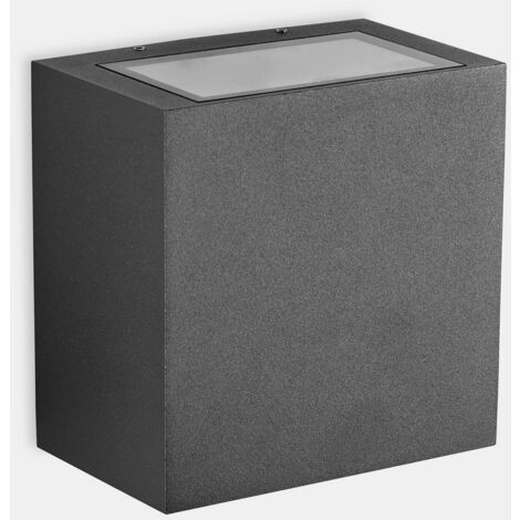 LEDS C4 Afrodita Tech Big Double Emission Extérieure LED Up Down Applique Murale Grand Urbain Gris IP65 37.8W 3000K Dimmable