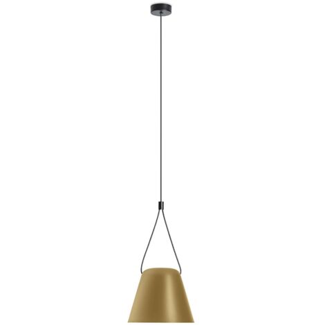 Leds-C4 Attic - Pendentif décoratif suspendu au plafond or peint en noir mat 1x E27 / 250cm