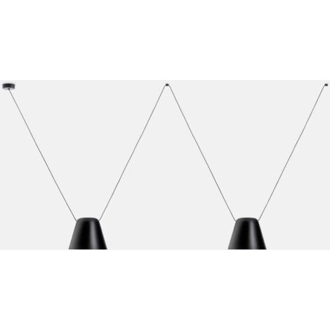 Leds-C4 Attic - Suspension décorative au plafond noir mat 2x E27 / 175cm x 400cm
