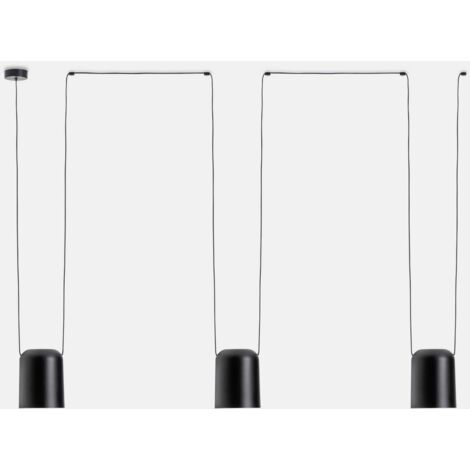 Leds-C4 Attic - Suspension décorative au plafond noir mat 3x E27 / 75cm x 300cm