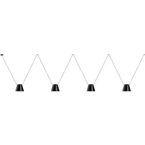 Leds-C4 Attic - Suspension décorative au plafond noir mat 4x E27 / 175cm x 800cm