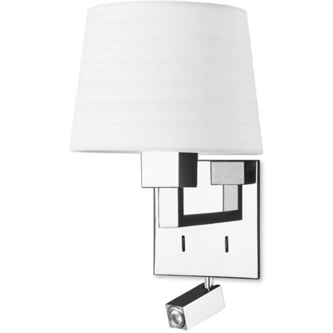 Leds-C4 Bali - LED 2 Light Innenwandleuchte Chrom mit Leselampe, E27