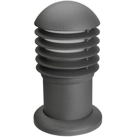 Leds-C4 Balizas - Petite borne extérieure à 1 ampoule gris urbain clair IP44, E27