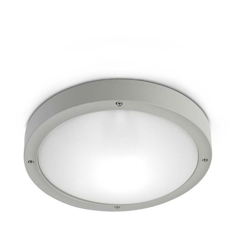 Leds-C4 Basic Aluminium - 1 Light Outdoor Aluminium Ceiling Light Grey IP65, E27