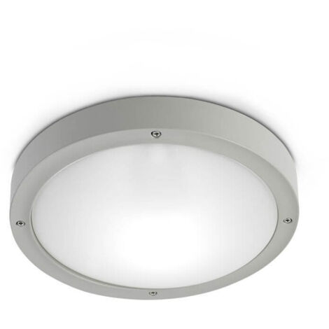 Leds-C4 Basic Aluminium - Plafonnier extérieur en aluminium à 1 lumière gris IP65, E27