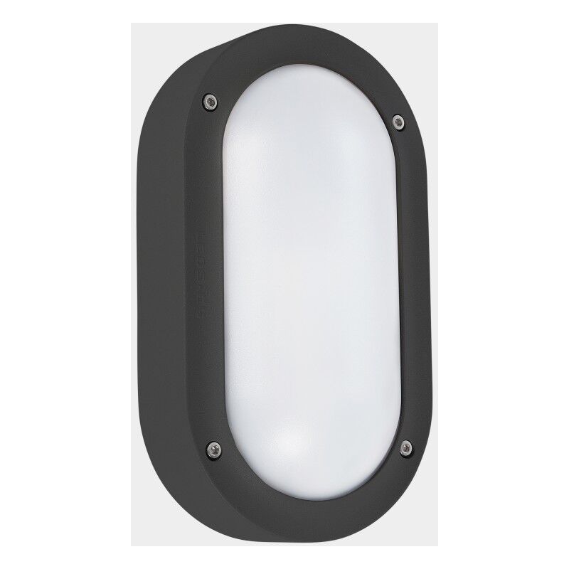 LedsC4 Lampada Da Parete Ip65 Basic Oval Aluminium Grigio Urbano