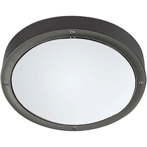 Leds-C4 Basic - Plafón LED Redondo Empotrable Exterior Basic Aluminio Gris 26cm 1488lm 4000K IP65