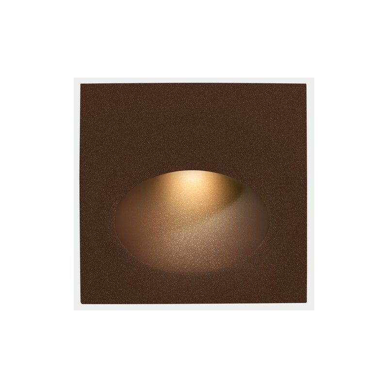 Image of Leds C4 Bat Square Ovale Applique led da esterno da incasso quadrato marrone IP65 2.2W 3000K