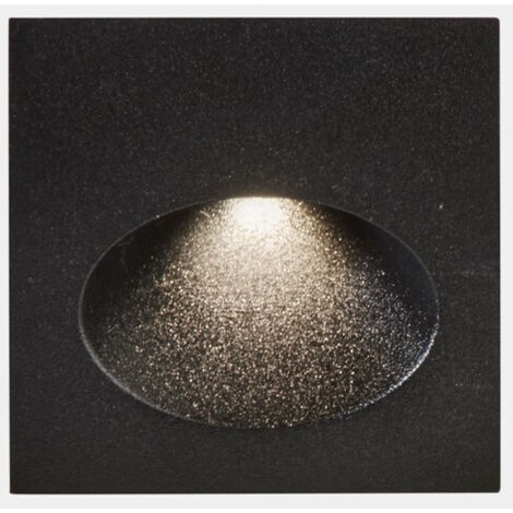 LEDS C4 Bat Square Ovale Applique Murale Encastrée Extérieure LED Carré Urbain Gris IP65 2.2W 2700K