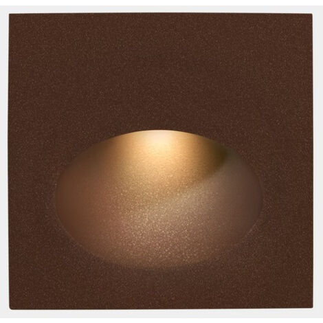 LEDS C4 Bat Square Ovale Applique Murale Encastrée Extérieure LED Carrée Marron IP65 2.2W 2700K