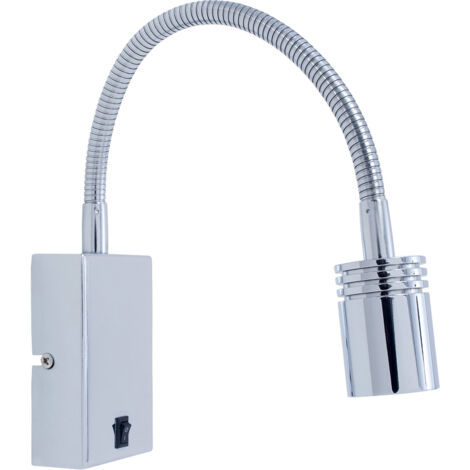 Leds-C4 Book - Lampe de lecture murale réglable à 1 ampoule LED, chrome