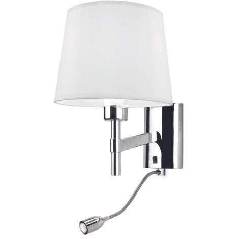 Leds-C4 Bristol - Applique murale d'intérieur à 2 ampoules LED Chrome avec lampe de lecture, E27