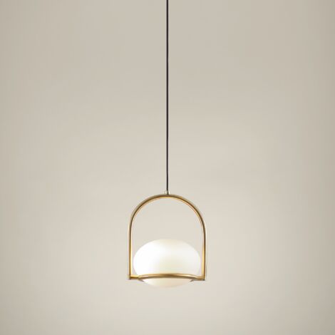 LEDS C4 Coco Single Globe Pendelleuchte Gold, Weiß E14