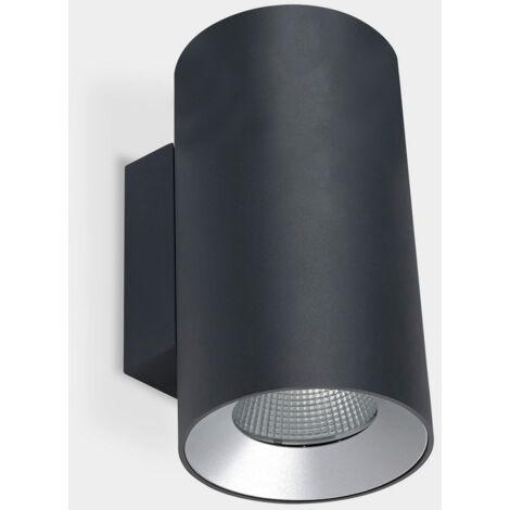 LEDS C4 Cosmos Applique Murale Ø168 Double Emission Extérieure LED Up Down Light Large Urban Gris IP55 IK 4000K