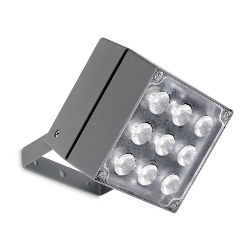 Leds-C4 Cube - Grand projecteur d'extérieur à DEL à 9 ampoules gris urbain IP65