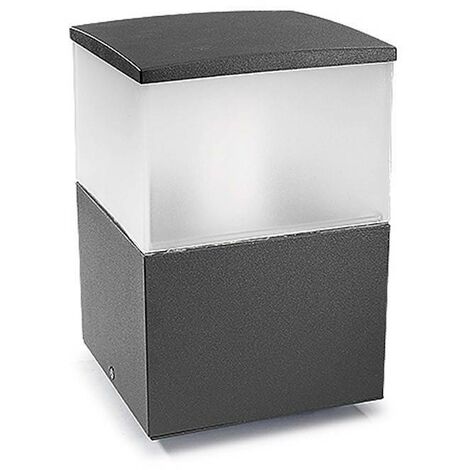 Leds-C4 Cubik E27 - 1 Baliza de exterior pequeña ligera Gris urbano claro IP54, E27