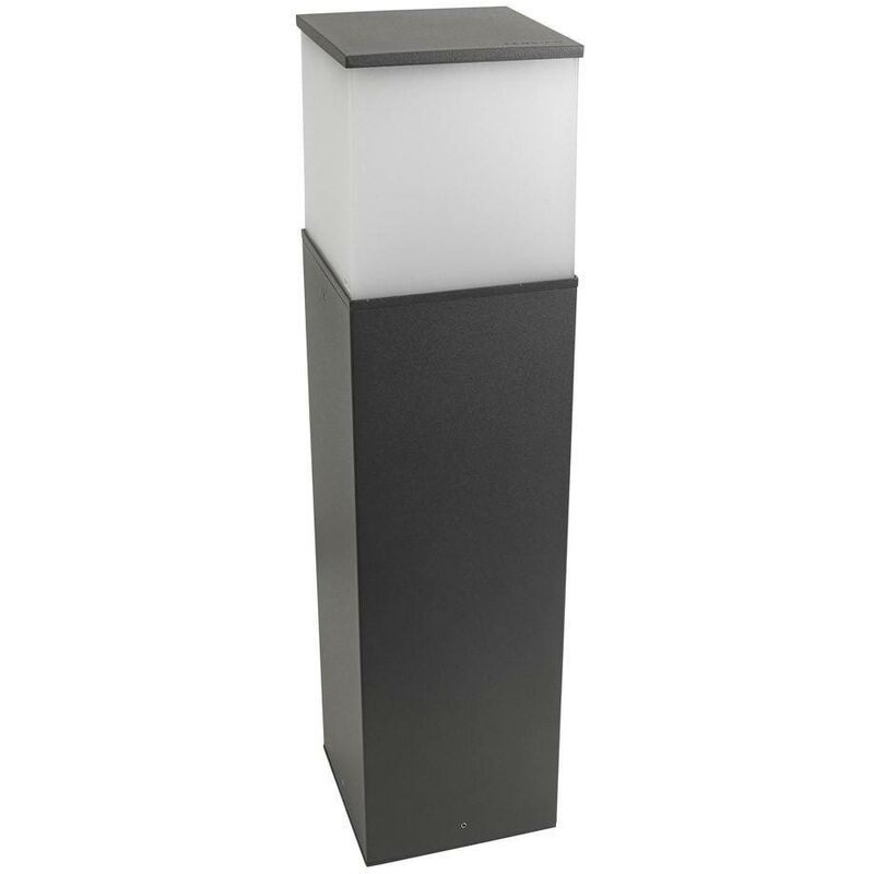 Leds-C4 Cubik E27 - 1 Light Large Outdoor Bollard Light Urban Grey IP54, E27