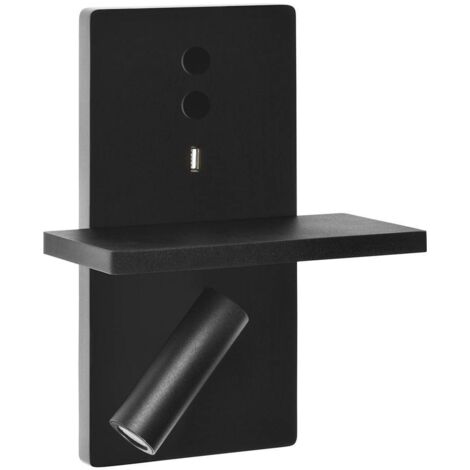 Leds-C4 Elamp - Luz USB de lectura LED Negra 175lm 2700K