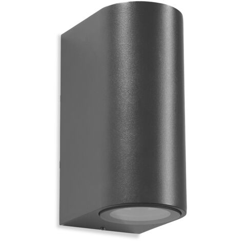 LEDS C4 Estructura IP65 Max Wall Fixture Double Emission Aluminio Gris Urbano IK10