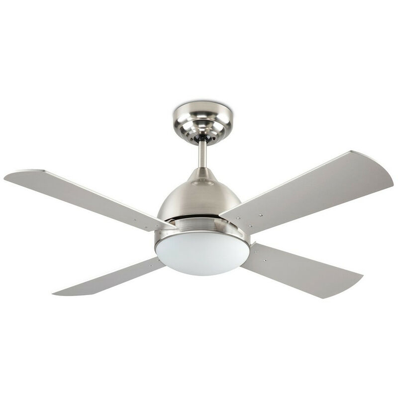 Leds C4 Forlight Borneo Ceiling Fan Satin Nickel 4 Blades