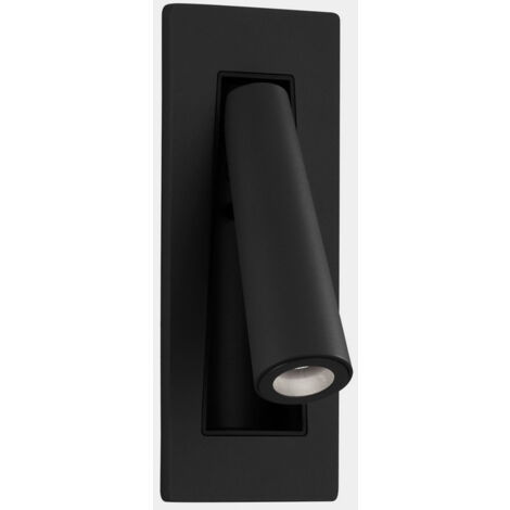 LEDS C4 Gamma Encastré LED Lampe de Lecture Encastrée Pliable Noir Métallisé IP20 2.1W 2700K