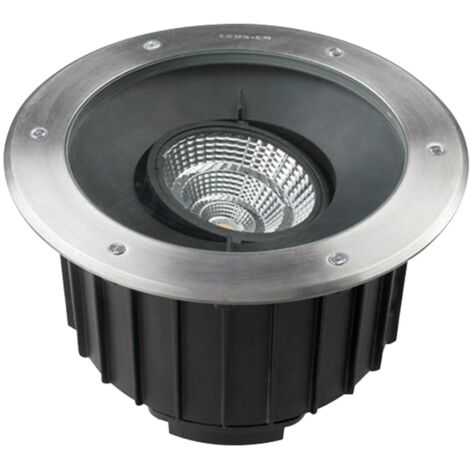 Leds-C4 Gea - Acier inoxydable encastré extérieur LED Uplight poli 1-10V gradation 30cm 3820lm 2700K IP67