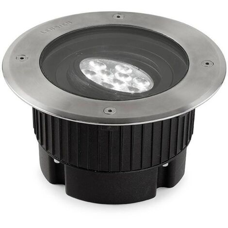 Leds-C4 Gea Power - Lampadaire encastré rond à 9 ampoules LED Acier inoxydable Aisi 316 IP67