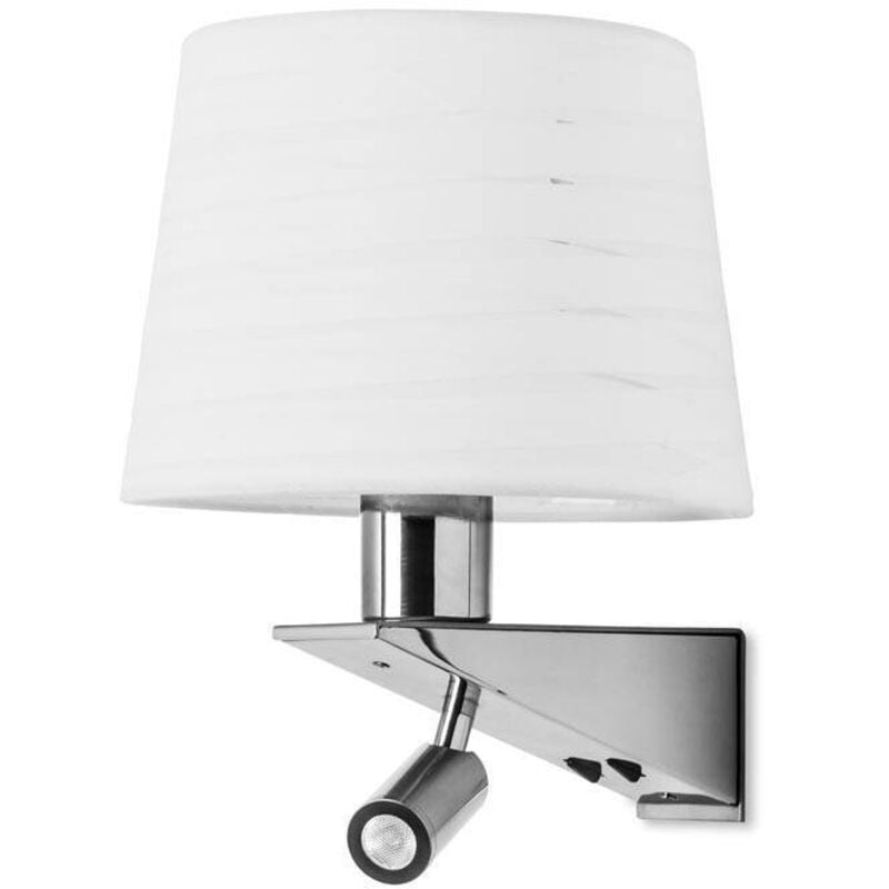 Leds-c4 - Gloss - Applique led a 2 luci per interni Cromo, Nichel satinato con lampada da lettura, attacco E27