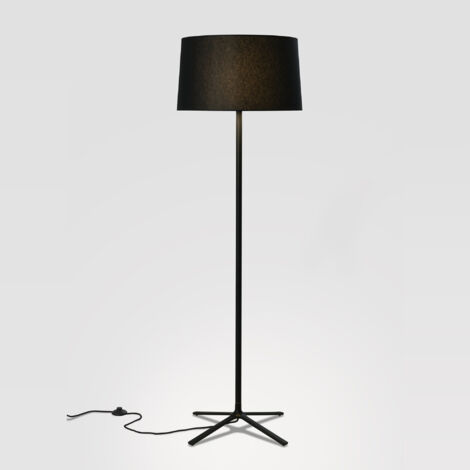 Leds-C4 GROK - Lámpara de pie 3 luces con pantalla de tela negra, E27