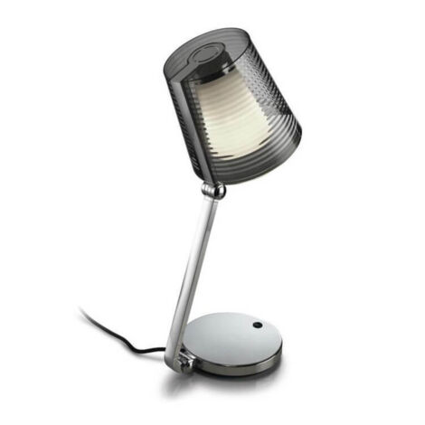 Leds-C4 GROK - Lampe de table réglable à 1 lumière, chrome avec abat-jour fumé, E14