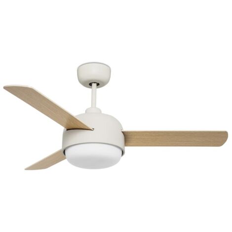 Leds-C4 Klar Ventilatore da Soffitto 2 Luci Bianco Antico, E27