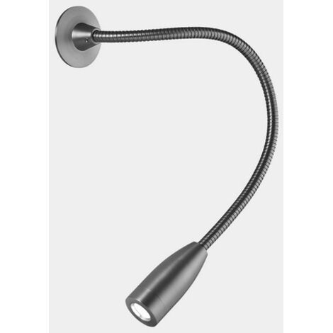 LEDS C4 Lit Rond Lampe de Lecture LED Bras Réglable Nickel Satiné IP20 2.2W 3000K