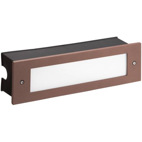 Leds-C4 Micenas - Applique Murale Extérieure LED Encastrée Marron 29.8cm 1140lm 3000K IP65