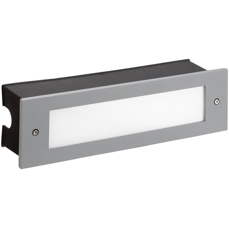 Micenas Led Pro Empotrable de pared de uso exterior para iluminar frontalmente en luz de led blanco cálido 3000K color gris