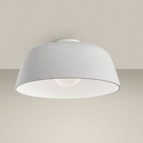 LEDS C4 Miso Ø433mm Semi Plafonnier Cylindrique Large Blanc E27