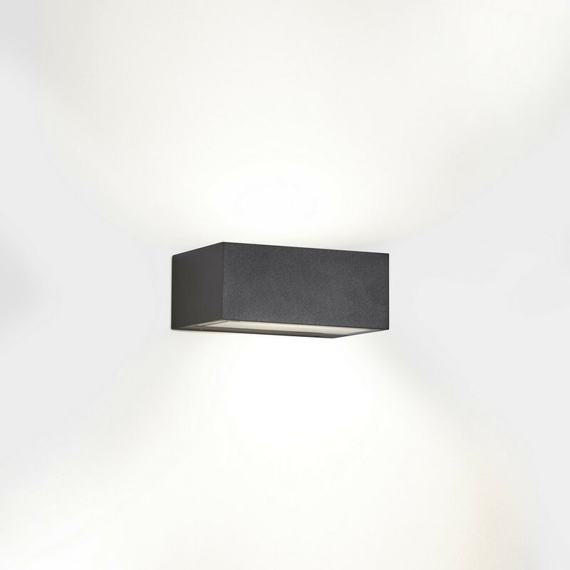 LEDS C4 Nemesis LED 70x170mm Outdoor LED Up Down Light Urban Grey, Opal IP65 10.5W 2700K