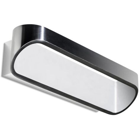 Leds-C4 Oval - LED 1 Light Up & Down Wandleuchte Weiß, gebürstetes Aluminium