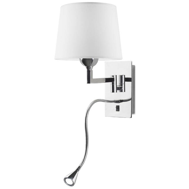 Oxford - Applique da interno a led a 2 luci Cromo con lettura, attacco E27 - Leds-c4