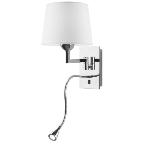 Leds-C4 Oxford - Applique da interno a LED a 2 luci Cromo con lettura, attacco E27