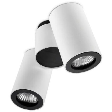 Leds-C4 Pipe - Plafonnier double réglable à 2 ampoules, blanc, noir, GU10