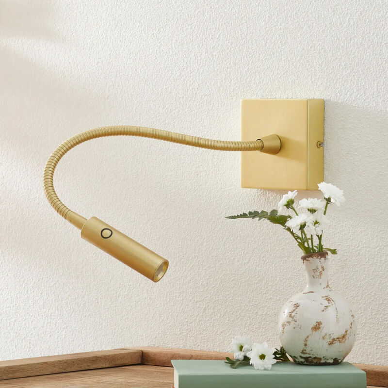 Leds-c4 - Tip - Lampe de lecture murale led Gradateur tactile doré satiné 174lm 3000K