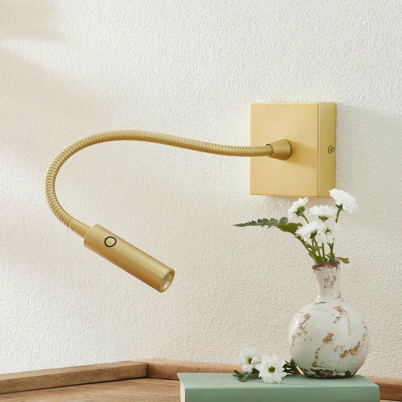 

Leds-C4 Tip - Luz de lectura de pared LED Satin Gold Touch dimmer 174lm 3000K