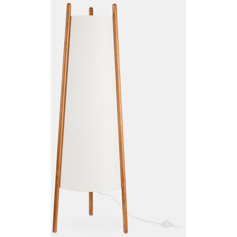Leds C4 Woody Lampada da terra treppiede in legno di quercia, beige E27