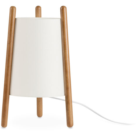 LEDS C4 Woody Tripod Tischleuchte Eichenholz, Beige E27