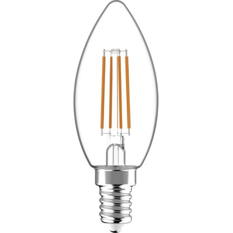 LED's light LED Filament Leuchtmittel - Kerze C35, E14, 4.5W, 2700K, Klar 330° - dimmbar - 470 lm