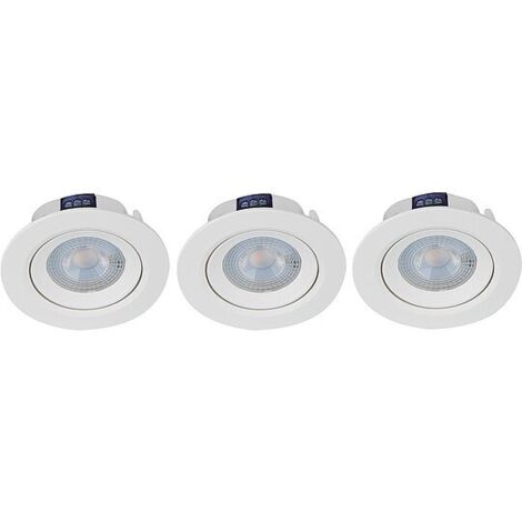 LED's light Spots 3 Stk, 5W, 2700K, 360lm, Weiß - dimmbar - 82 x 42 mm