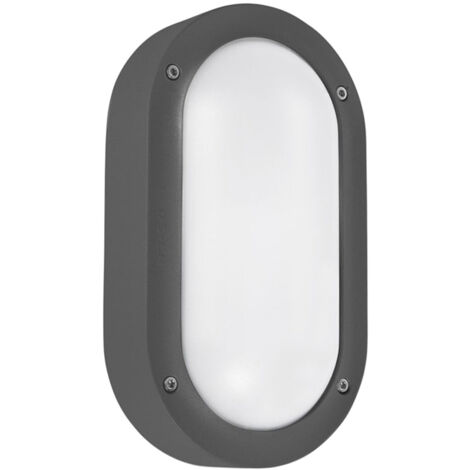 LedsC4 Applique Ip65 Basic Oval Aluminium Gris Urbain